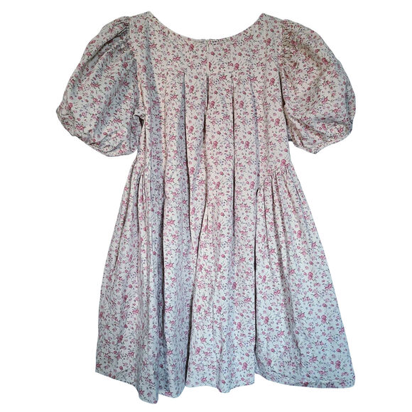 Sandy Liang Hugo Dress Pink/Purple Floral Puff Sleeve Size 6 - Picture 8 of 9